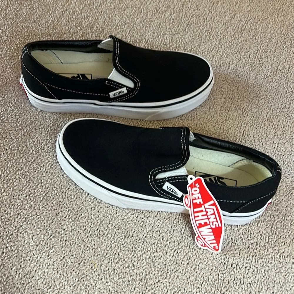 Vans Black and White Classic Slip-On Shoes - Size - Men’s 4.5 / Women’s 6.0 NWT - Picture 6 of 14